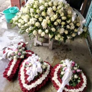 For a descent send-off flowers