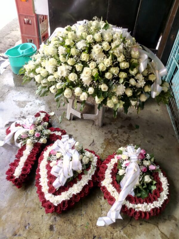 For a descent send-off flowers