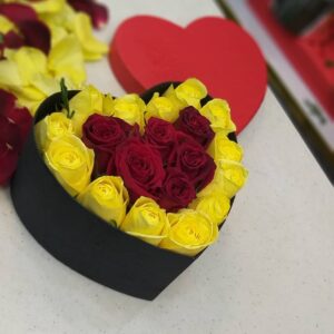 Happy Blooms in a Heart Box