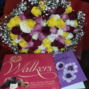 Mixed Roses with Chocolate