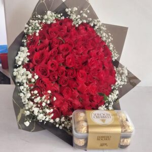 FERERO WITH RED ROSES