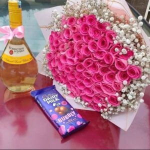 PINK ROSES WITH GIFTS