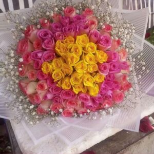 PINK WITH YELLOW