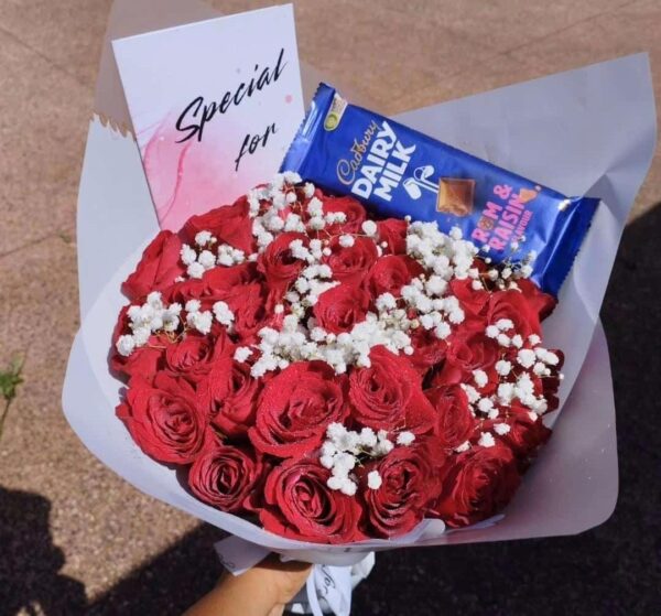40 ROSES WITH CADBURY