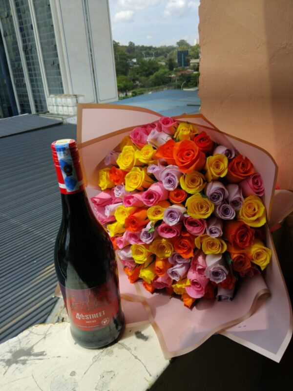WINE WITH ROSES