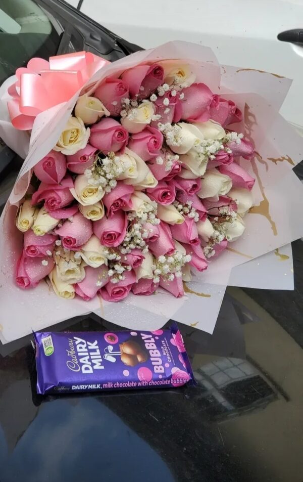 50 ROSES WITH CADBURY
