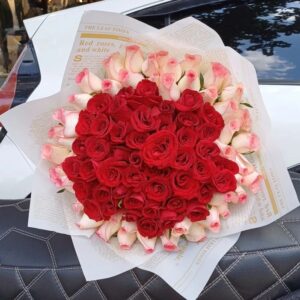 WHITE AND RED ROSES