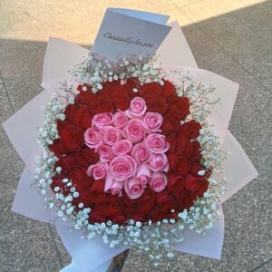 60 PINK AND RED ROSES